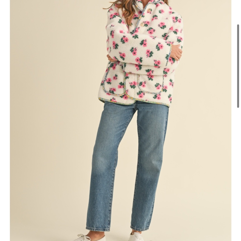 NWT Mable Shearling Floral Jacket